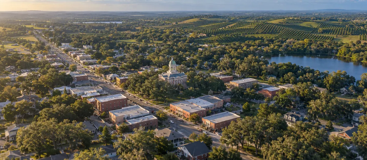Aerial view of Dade City, FL