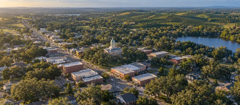 Aerial view of Dade City, FL