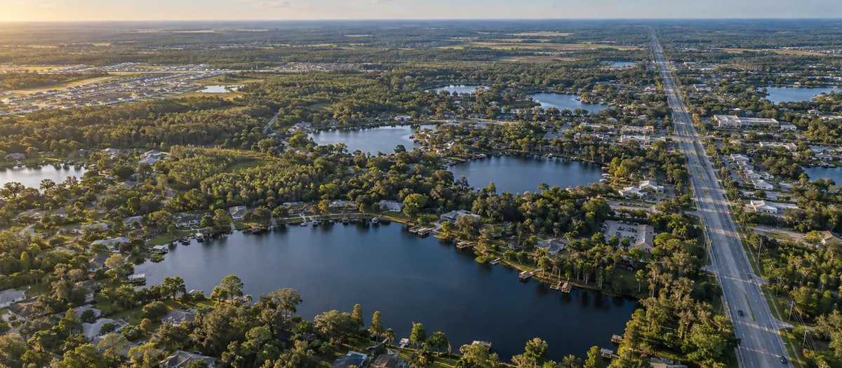 Aerial view of Land O' Lakes, FL
