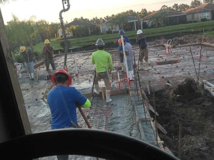 K & R Concrete Pumping finished job, aerial view
